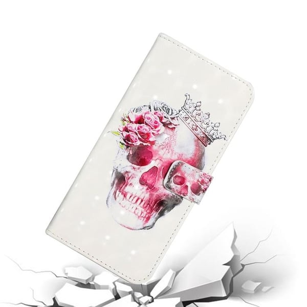iPhone 14 Plus Plånboksfodral Folio Flip - Crown Skull