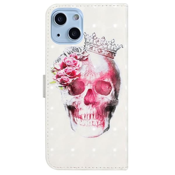 iPhone 14 Plus Plånboksfodral Folio Flip - Crown Skull