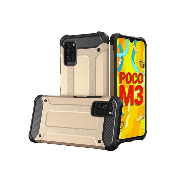 Redmi Note 10 5G / Poco M3 Pro Skal Hybrid Armor Tough Rugged - Gyllene
