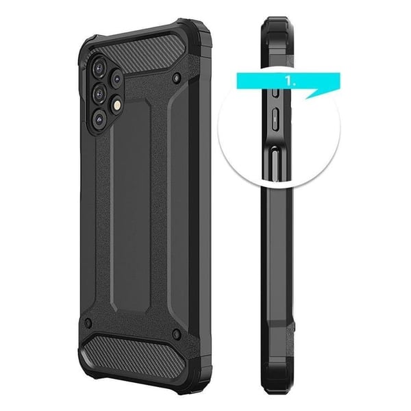 Galaxy A73 Skal Hybrid Armor Tough Rugged - Blå