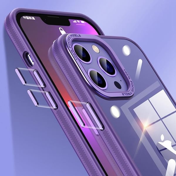 iPhone 14 Pro Skal med Kameraram i Metall - Svart
