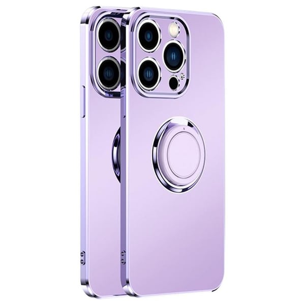 iPhone 14 Plus Skal Ringhållare Electroplating Kickstand - Lila