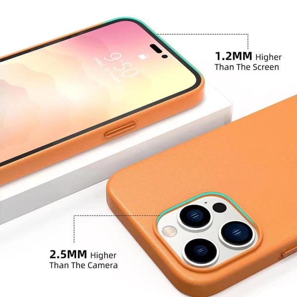 BOOM iPhone 14 Pro Magsafe Skal Äkta Läder - Lila