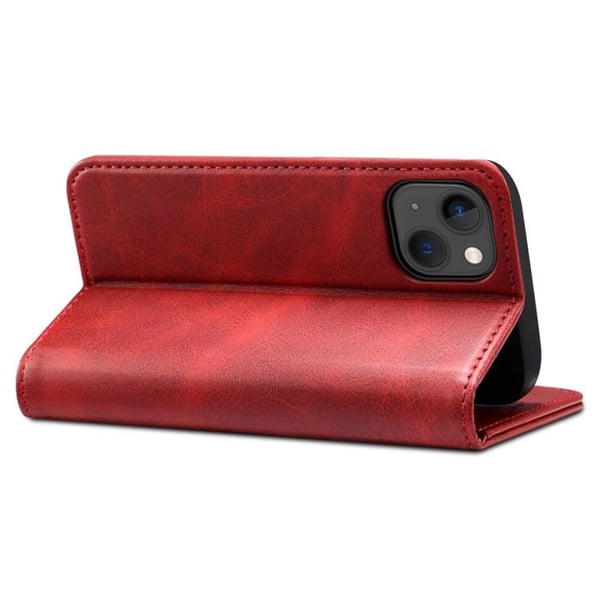SUTENI iPhone 14 Plus Plånboksfodral Magnetic Kickstand - Röd