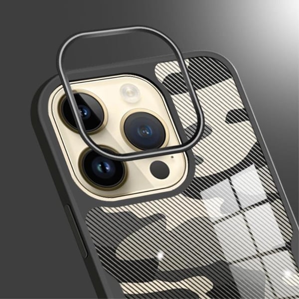 Rzants iPhone 14 Pro -kuori Camouflage - Musta