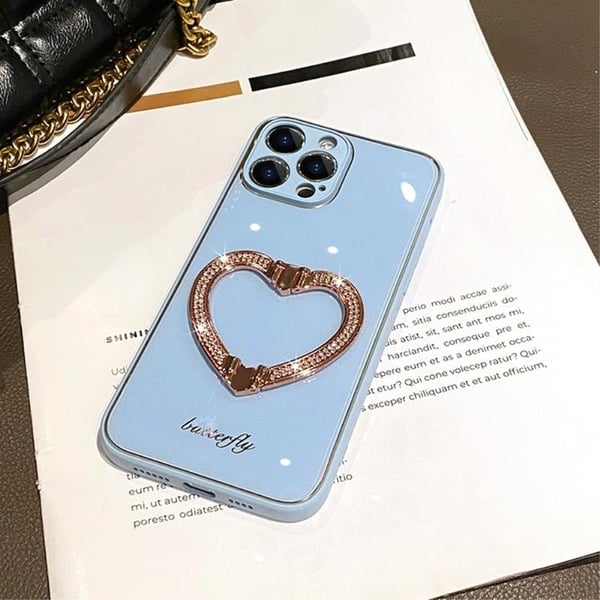 iPhone 14 Pro Max Skal Heart Kickstand - Vit