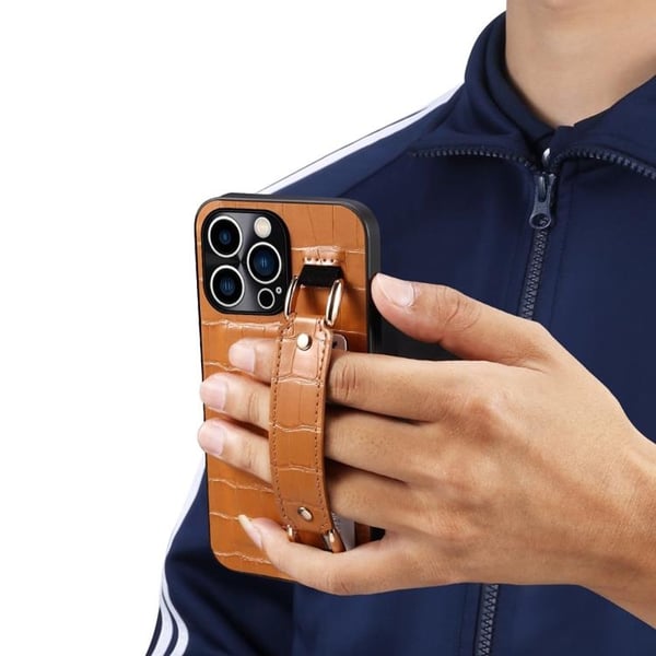iPhone 14 Pro Skal Korthållare Crocodile - Grön