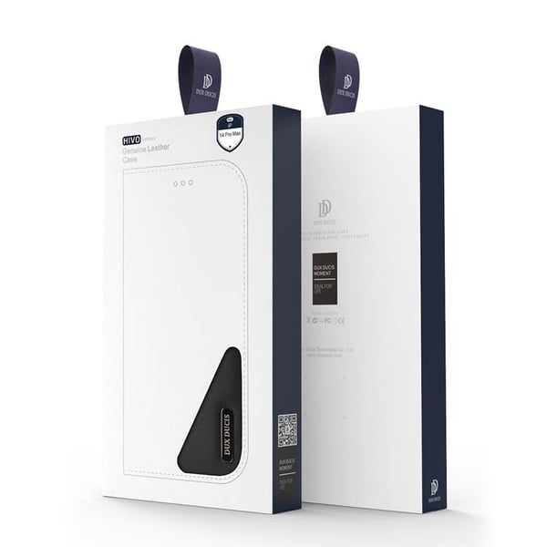 Dux Ducis iPhone 14 Pro Plånboksfodral Äkta Läder Hivo Flip - Brun