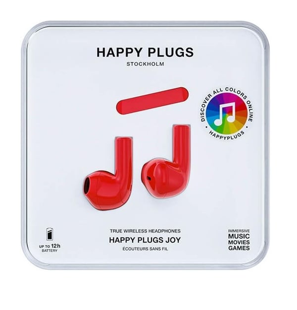 Happy Plugs Joy Hörlur In-Ear TWS - Röd
