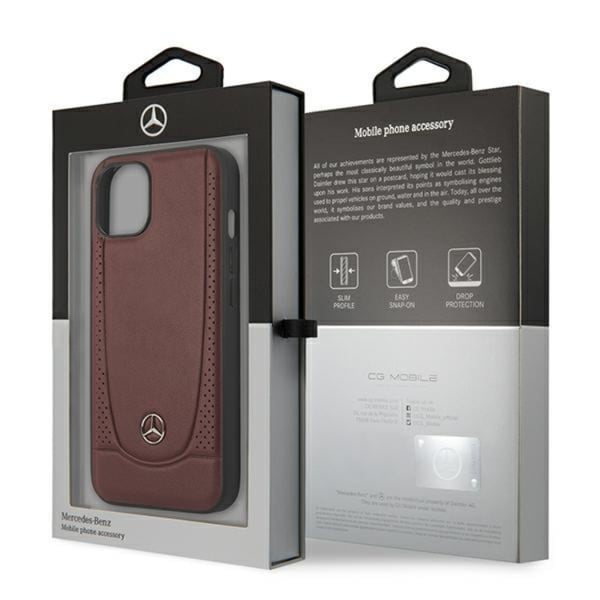 Mercedes iPhone 14 Plus Skal Läder Urban Bengale - Röd