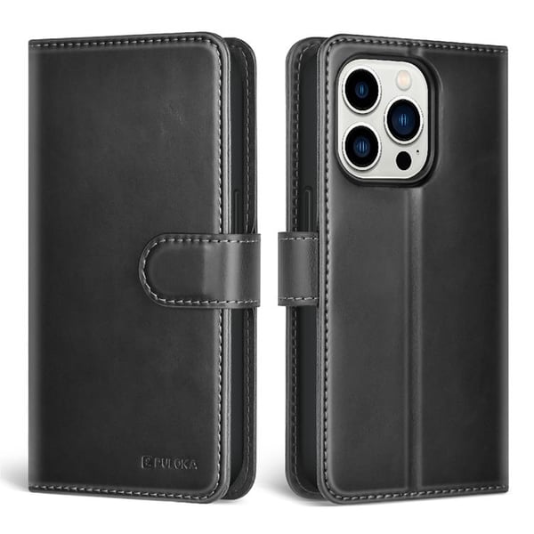 Puloka iPhone 14 Pro Max Plånboksfodral Magsafe 2in1 Detachable - Svart