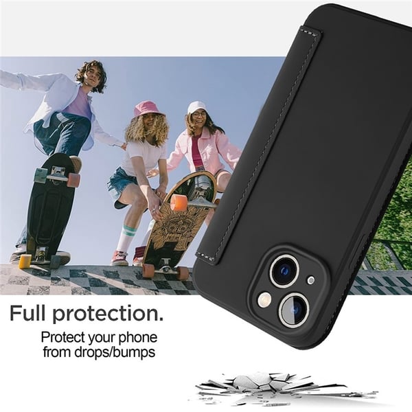 iPhone 14 Plus Plånboksfodral Liquid Silicone - Svart