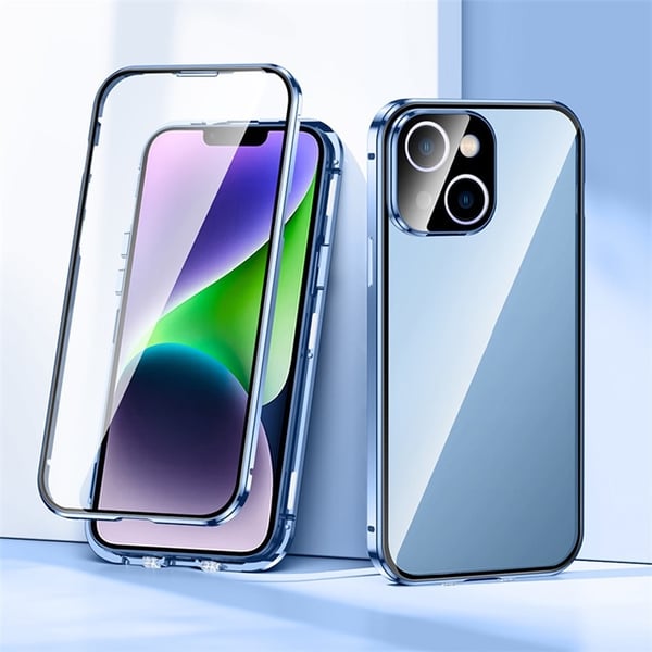 iPhone 14 Plus Skal Metall Magnetic - Blå