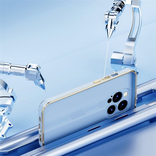 iPhone 14 Pro Max Magsafe-kuori Gold Edge - Sininen