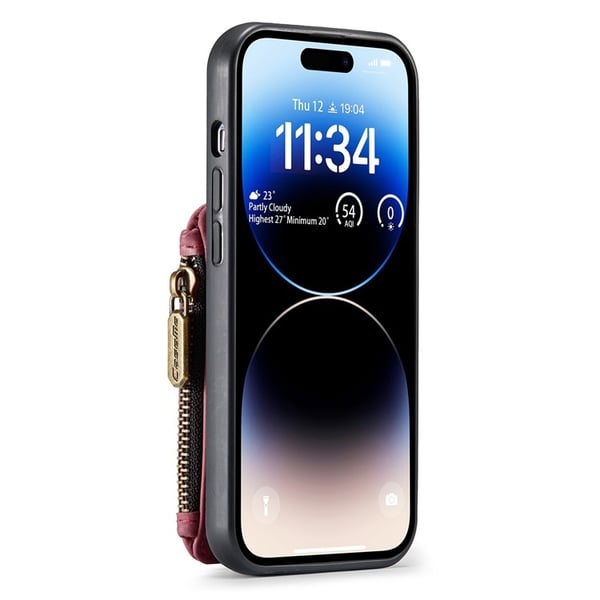 CASEME iPhone 14 Pro Max Pungcover C20 Lynlås Kickstand - Rosa