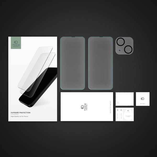 Tech-Protect [2-Pack] iPhone 14 Härdat glas + [1-Pack] Kameralinsskydd