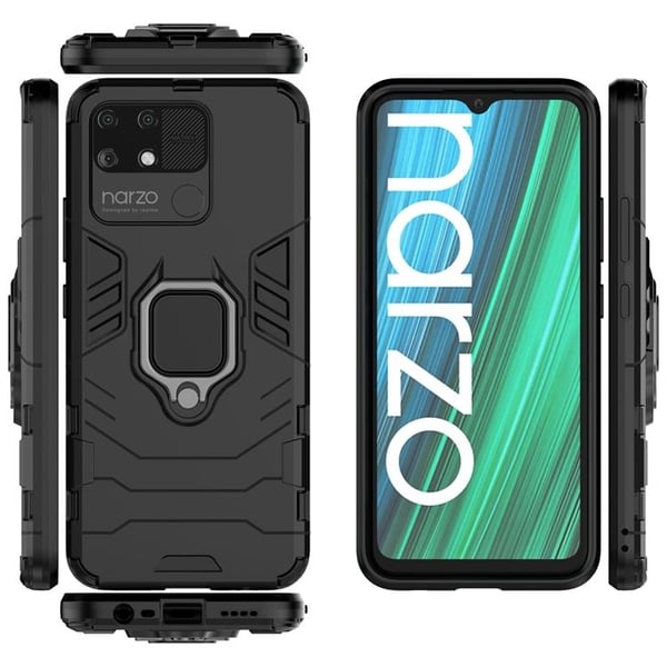 Realme Narzo 50A Skal Ring Armor - Svart