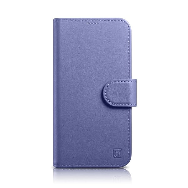 iCarer iPhone 14 Pro Max Plånboksfodral 2in1 Anti-RFID Äkta Läder - Ljuslila