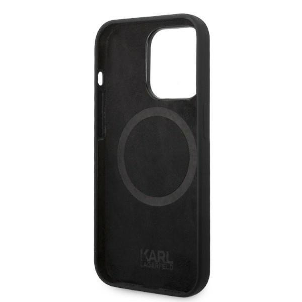 Karl Lagerfeld iPhone 14 Pro Skal Magsafe Silicone Karl`s Head - Svart