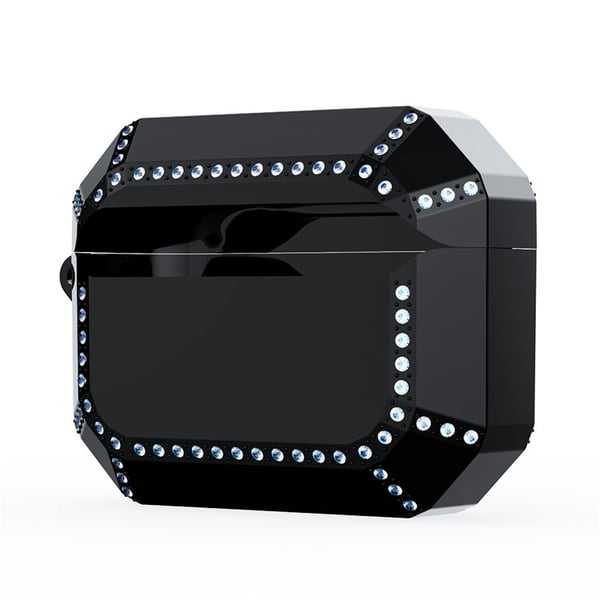 Airpods Pro 2 Skal Rhinestone Shockproof - Solid Svart
