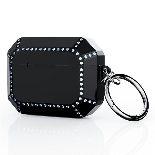 Airpods Pro 2 Skal Rhinestone Shockproof - Solid Svart