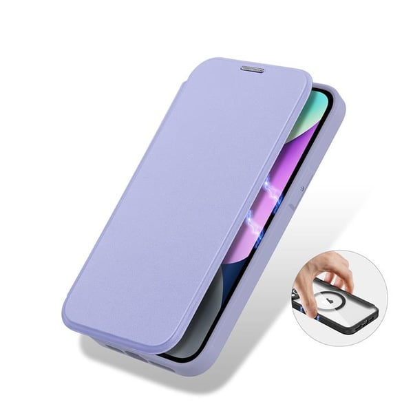 Dux Ducis iPhone 14 Lompakkokotelo Magsafe Skin X Pro - Violetti