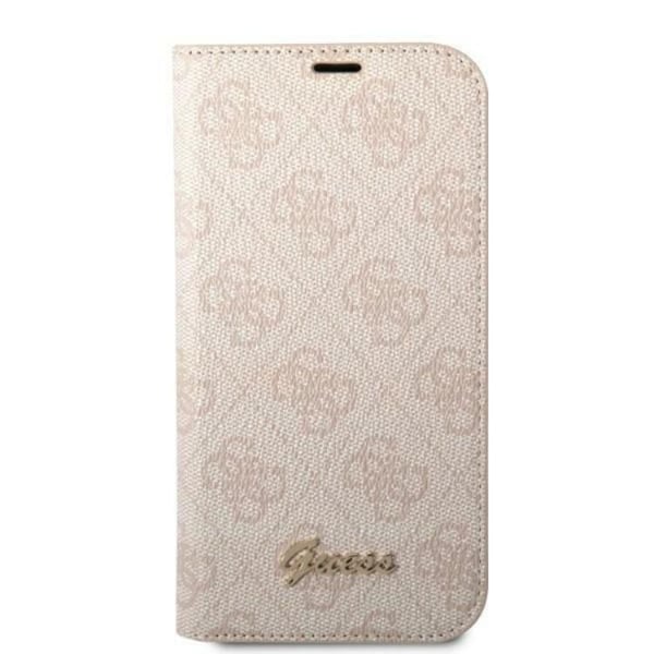 GUESS iPhone 14 Plus Plånboksfodral Vintage Gold Logo - Rosa