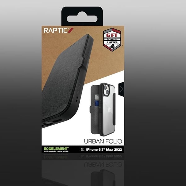 Raptic iPhone 14 Plus Plånboksfodral X-Doria Urban Folio Flip - Svart