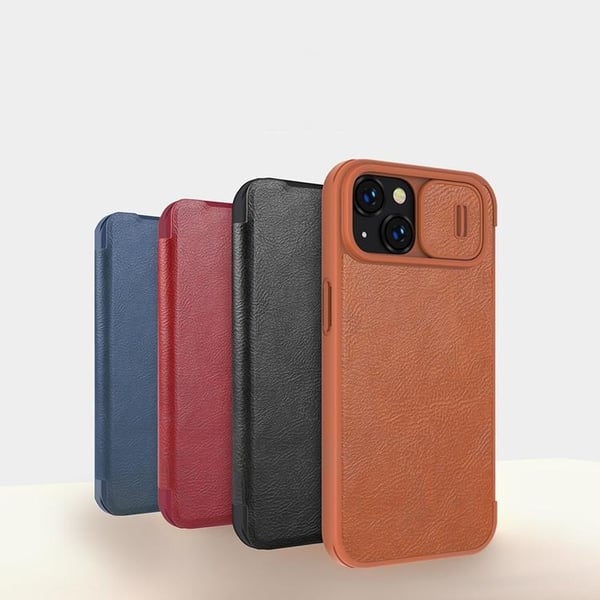 Nillkin iPhone 14 Plus Plånboksfodral QinPro Läder - Brun