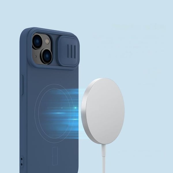 Nillkin iPhone 14 Plus Skal CamShield Silky Silicone - Grön