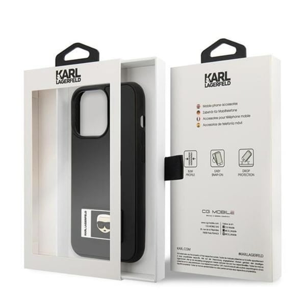 Karl Lagerfeld iPhone 13 Pro -kuori Ikonik Patch - Musta