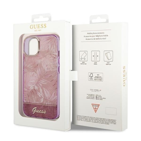 GUESS iPhone 14 Plus Skal Jungle Collection - Rosa