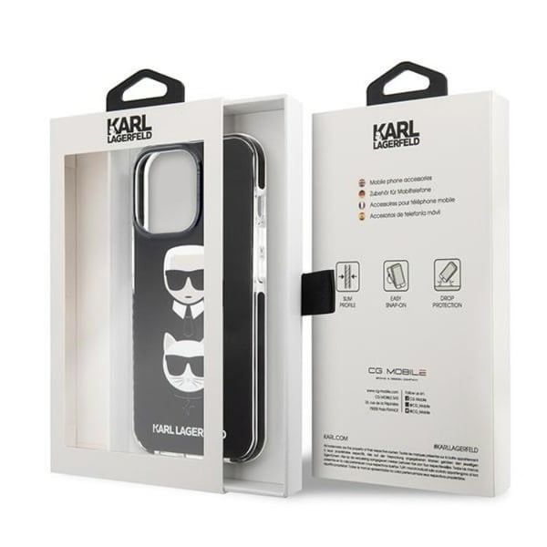 Karl Lagerfeld iPhone 13 Pro Skal Karl & Choupette Head - Svart