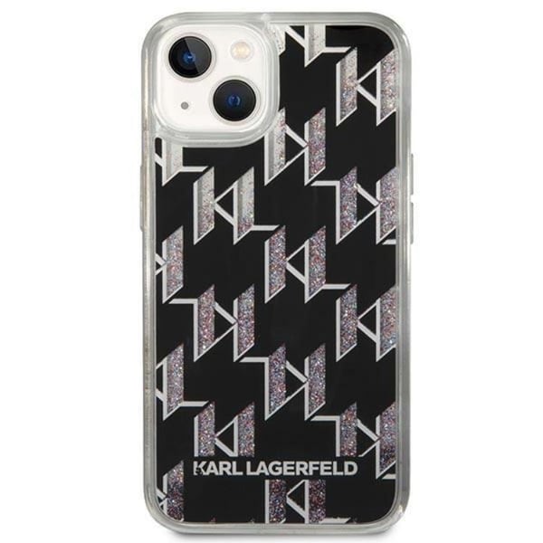 Karl Lagerfeld iPhone 14 Plus Skal Liquid Glitter Monogram - Svart