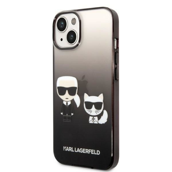 Karl Lagerfeld iPhone 14 Plus Skal Gradient Ikonik Karl & Choupette - Svart