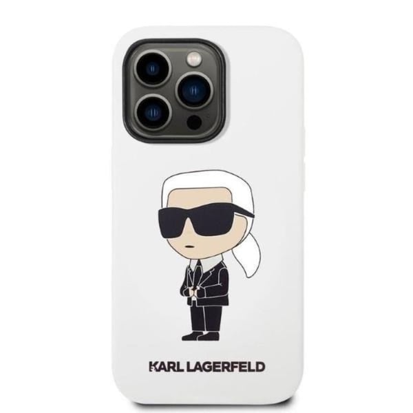 Karl Lagerfeld iPhone 14 Pro Max Skal Silicone Ikonik - Vit