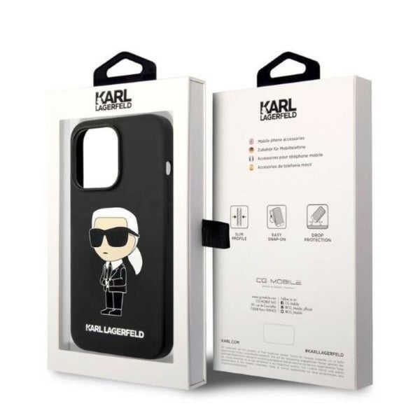 Karl Lagerfeld iPhone 14 Pro Max Skal Silicone Ikonik - Svart