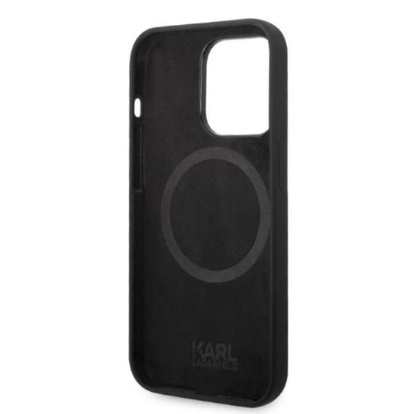 Karl Lagerfeld iPhone 14 Pro Skal Magsafe Silicone Ikonik - Svart