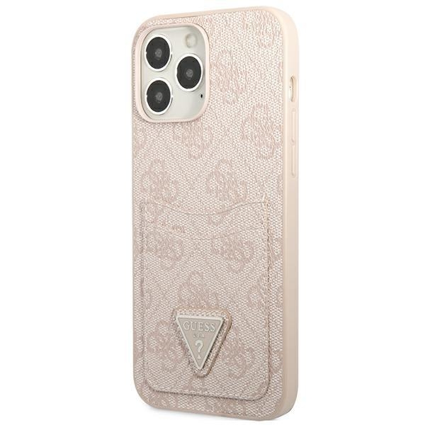Guess iPhone 13 Pro Skal Korthållare Triangle Logo - Rosa