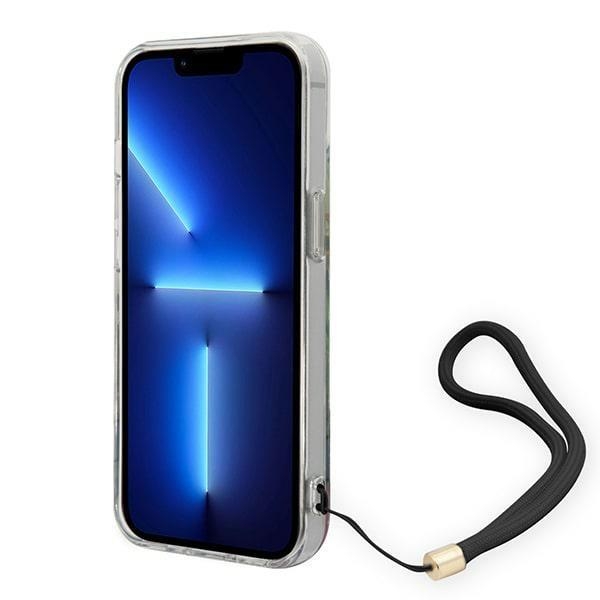 GUESS iPhone 14 Plus Skal Flower Strap - Blå