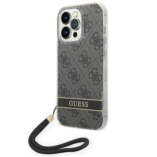 GUESS iPhone 14 Pro Skal Print Strap - Svart