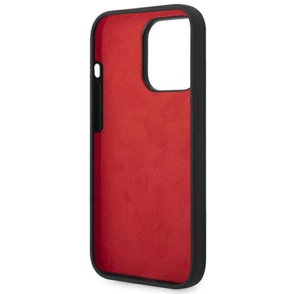 Ferrari iPhone 14 Pro Cover Silikone Metal Logo - Sort