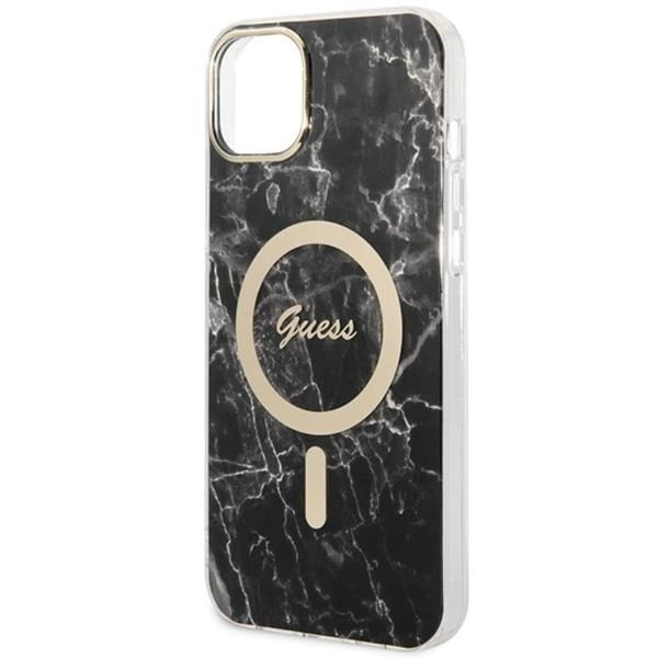 GUESS iPhone 14 Magsafe Skal Marble + Trådlös Laddare - Svart