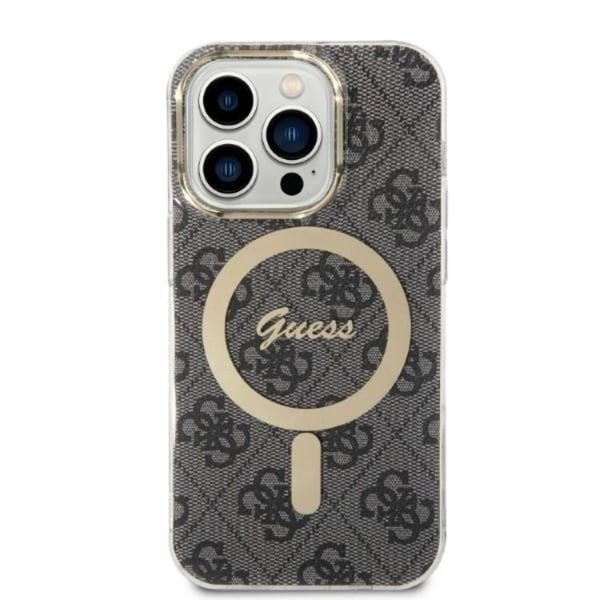 GUESS iPhone 14 Pro Max Magsafe Skal Print + Trådlös Laddare - Svart