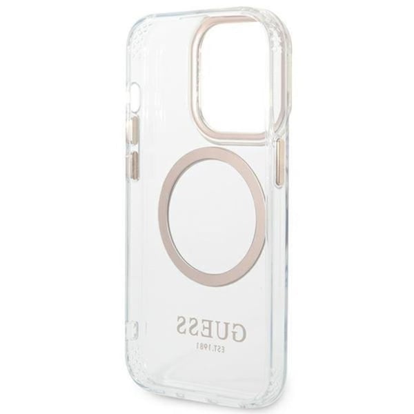 GUESS iPhone 14 Pro Skal Magsafe Metal Outline - Guld