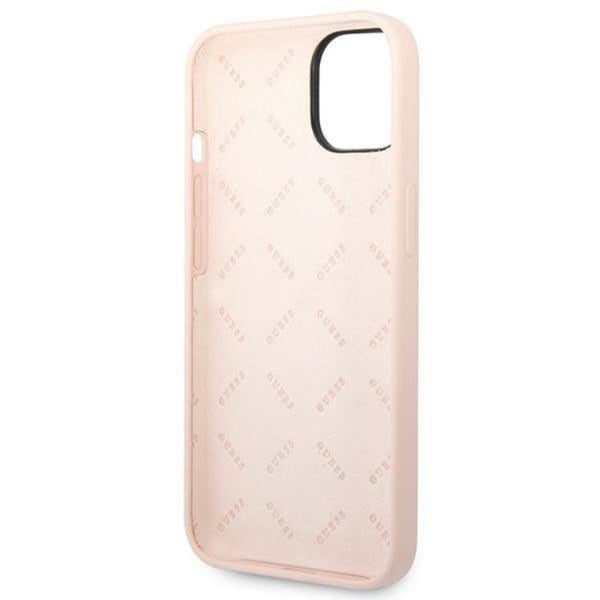 GUESS iPhone 14 Plus Skal Silicone Triangle - Rosa