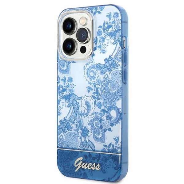 GUESS iPhone 14 Pro Max Skal Porcelain Collection - Blå