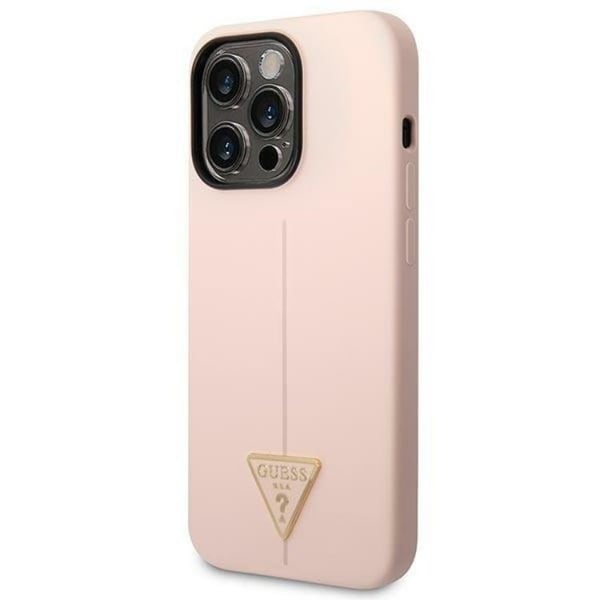 GUESS iPhone 14 Pro Skal Silicone Triangle - Rosa