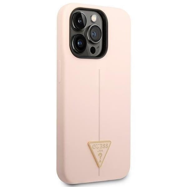 GUESS iPhone 14 Pro Skal Silicone Triangle - Rosa