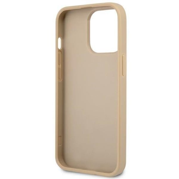 GUESS iPhone 14 Pro Skal Saffiano Triangle Logo - Beige